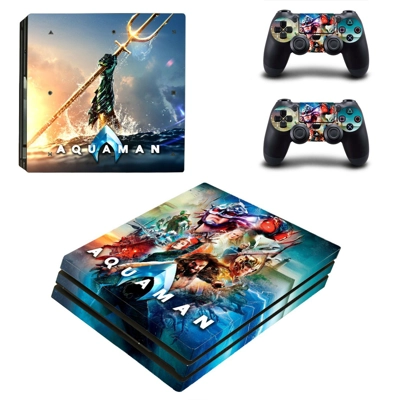 AquaMan decal skin for PS4 Pro Console and 2 Controllers
