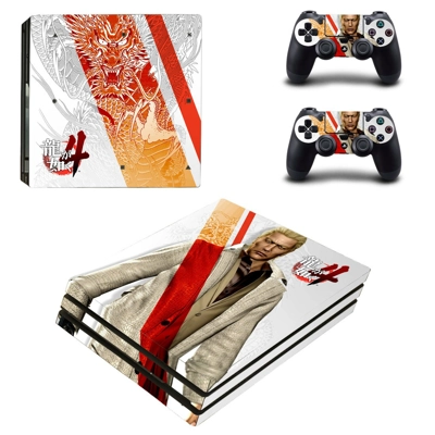 Yakuza 4 decal skin for PS4 Pro Console and 2 Controllers Yakuza 4 decal skin for PS4 Pro Console and 2 Controllers