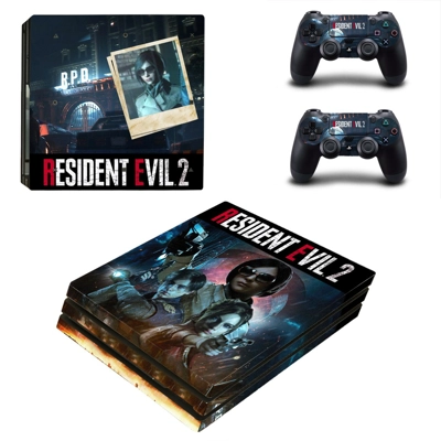 Resident Evil 2 decal skin for PS4 Pro Console and 2 Controllers