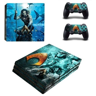 AquaMan decal skin for PS4 Pro Console and 2 Controllers