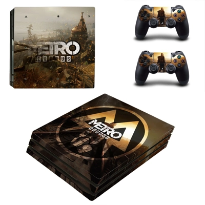 Metro Exodus decal skin for PS4 Pro Console and 2 Controllers