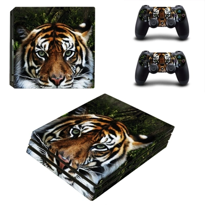 Tiger decal skin for PS4 Pro Console and 2 Controllers