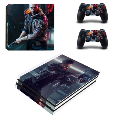 Cyberpunk 2077 decal skin for PS4 Pro Console and 2 Controllers
