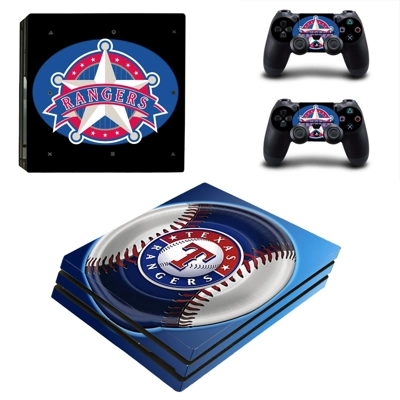 Texas Rangers decal skin for PS4 Pro Console and 2 Control..