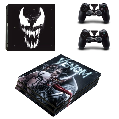 Venom decal skin for PS4 Pro Console and 2 Controllers