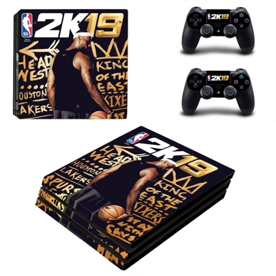 NBA 2K19 decal skin for PS4 Pro Console and 2 Controllers