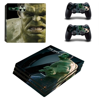 The Hulk decal skin for PS4 Pro Console and 2 Controllers