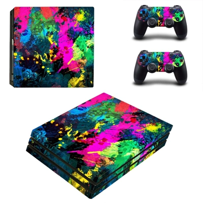 Abstraction decal skin for PS4 Pro Console and 2 Controllers