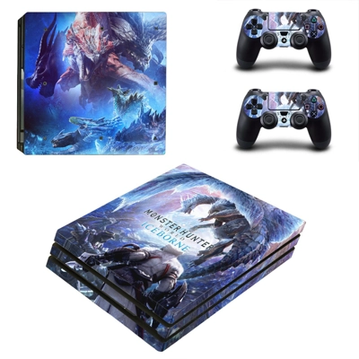 Monster Hunter World iceborne decal skin for PS4 Pro Console and 2 Controllers