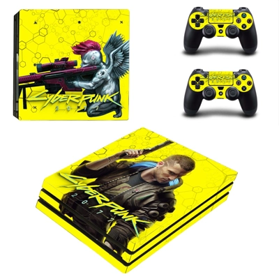 Cyberpunk 2077 decal skin for PS4 Pro Console and 2 Contro..