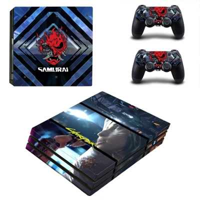 Cyberpunk 2077 decal skin for PS4 Pro Console and 2 Controllers