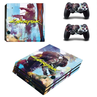 Cyberpunk 2077 decal skin for PS4 Pro Console and 2 Controllers