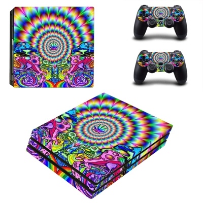 Abstraction decal skin for PS4 Pro Console and 2 Controllers