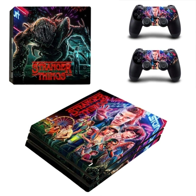 Stranger Things decal skin for PS4 Pro Console and 2 Controllers