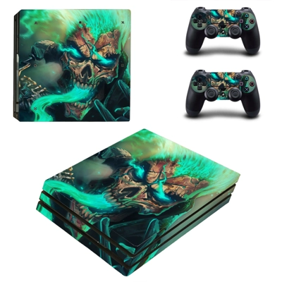 Cool Skull decal skin for PS4 Pro Console and 2 Controllers