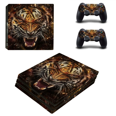 Tiger decal skin for PS4 Pro Console and 2 Controllers