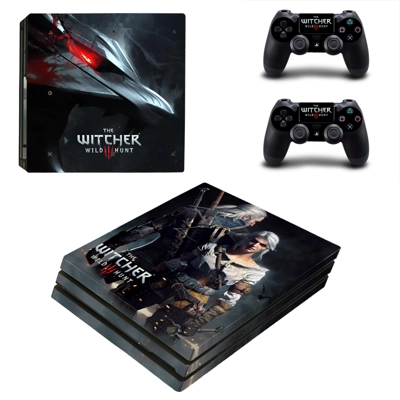 The witcher 3 wild hunt decal skin for PS4 Pro Console and 2 Controllers
