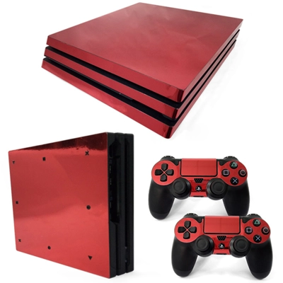 Metalic decal skin for PS4 Pro Console and 2 Controllers