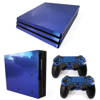 Metalic decal skin for PS4 Pro Console and 2 Controllers