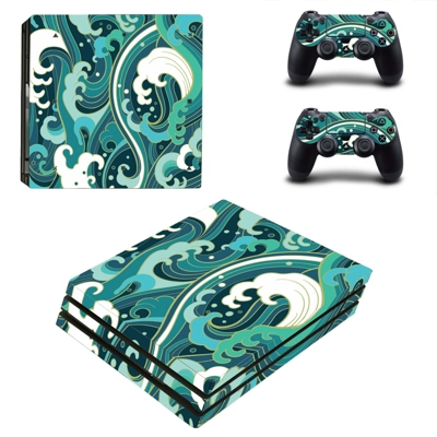 Abstract decal skin for PS4 Pro Console and 2 Controllers