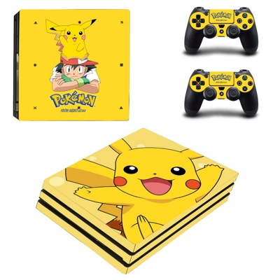 Pokemon Pikachu decal skin for PS4 Pro Console and 2 Contr..