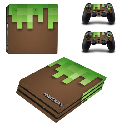 Minecraft decal skin for PS4 Pro Console and 2 Controllers