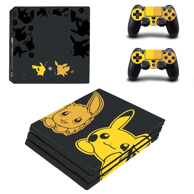 Pokemon Pikachu decal skin for PS4 Pro Console and 2 Contr..