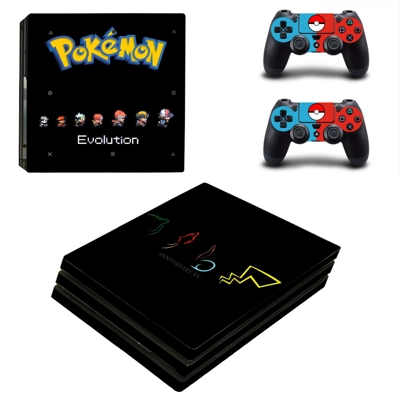 Pokemon evolution decal skin for PS4 Pro Console and 2 Controllers