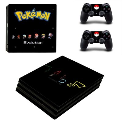 Pokemon evolution decal skin for PS4 Pro Console and 2 Controllers