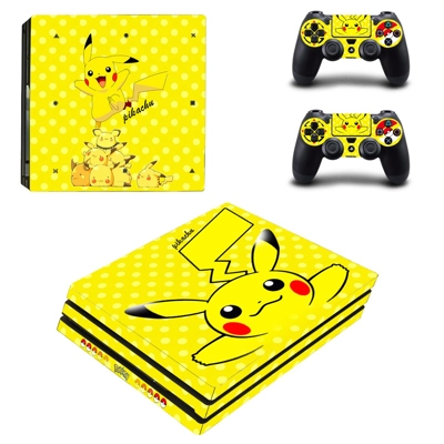 Pokemon Pikachu decal skin for PS4 Pro Console and 2 Controllers