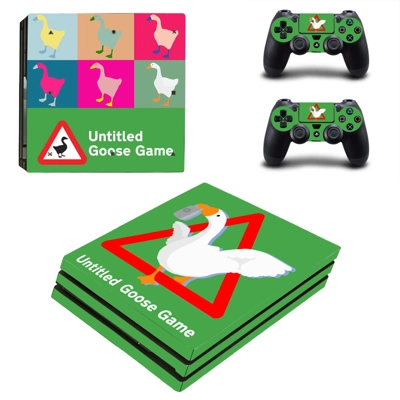 Untitled Goose Game decal skin for PS4 Pro Console and 2 Controllers