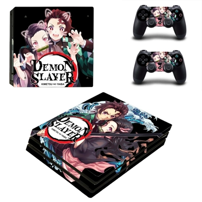 Demon Slayer decal skin for PS4 Pro Console and 2 Controllers