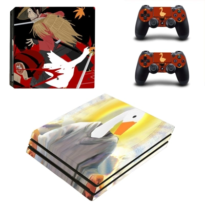 Untitled Goose Game decal skin for PS4 Pro Console and 2 Controllers