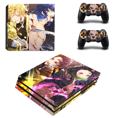 Demon Slayer decal skin for PS4 Pro Console and 2 Controll..
