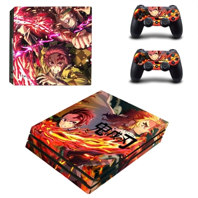 Demon Slayer decal skin for PS4 Pro Console and 2 Controll..