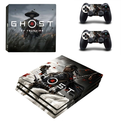 Ghost of Tsushima decal skin for PS4 Pro Console and 2 Controllers