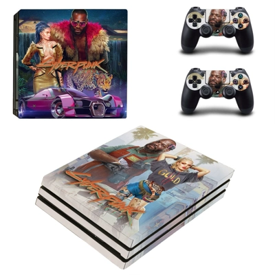 Cyberpunk 2077 decal skin for PS4 Pro Console and 2 Controllers