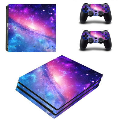 Galaxy abstraction decal skin for PS4 Pro Console and 2 Controllers