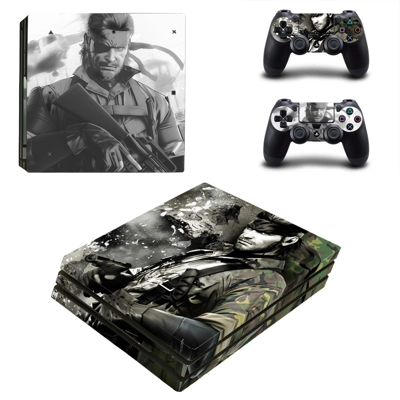 MGS big boss decal skin for PS4 Pro Console and 2 Controllers