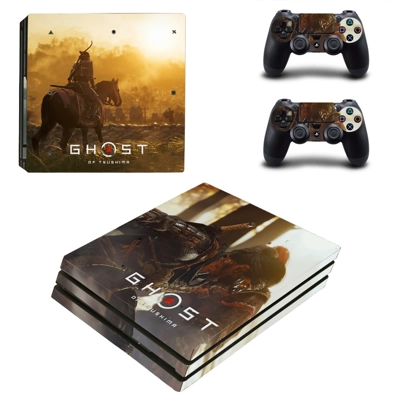 Ghost of Tsushima decal skin for PS4 Pro Console and 2 Controllers