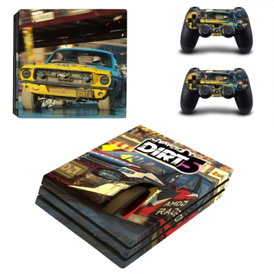 Dirt 5 decal skin for PS4 Pro Console and 2 Controllers