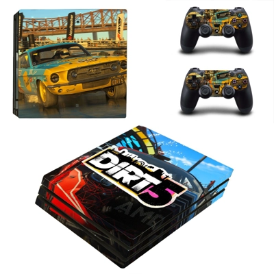 Dirt 5 decal skin for PS4 Pro Console and 2 Controllers