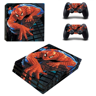 Spiderman decal skin for PS4 Pro Console and 2 Controllers