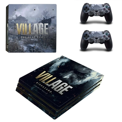 Resident Evil 8 decal skin for PS4 Pro Console and 2 Controllers