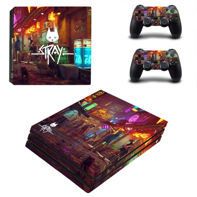 STRAY decal skin for PS4 Pro Console and 2 Controllers