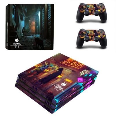 STRAY decal skin for PS4 Pro Console and 2 Controllers