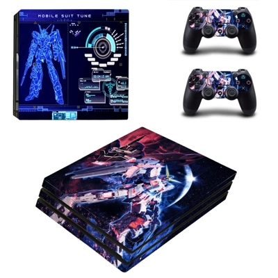 Gundam anime decal skin for PS4 Pro Console and 2 Controllers