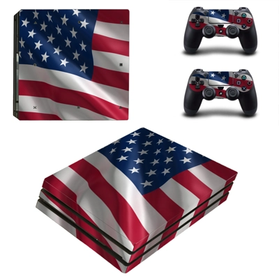 American flag decal skin for PS4 Pro Console and 2 Controllers