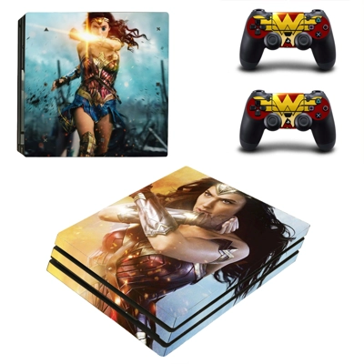 Wonder women decal skin for PS4 Pro Console and 2 Controll.. Wonder women decal skin for PS4 Pro Console and 2 Controll..