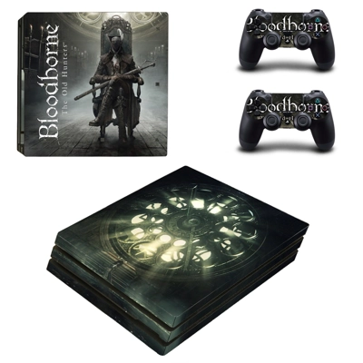 Bloodborne decal skin for PS4 Pro Console and 2 Controllers Bloodborne decal skin for PS4 Pro Console and 2 Controllers